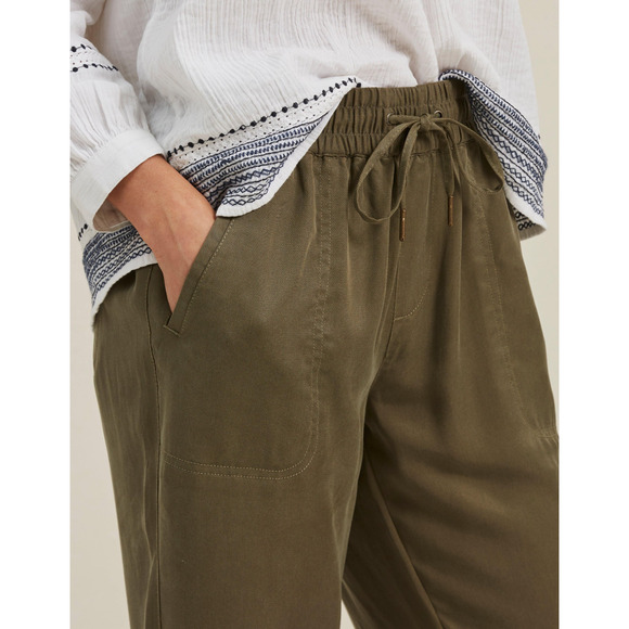 FAT FACE "LYME" Olive Green Cuffed TENCEL Lyocell Pants Joggers Sz 6S NWT - Picture 8 of 16